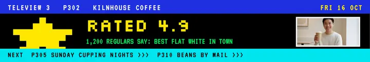 Kilnhouse Coffee teletext rating page cover: teletext reviews linkedin cover template
