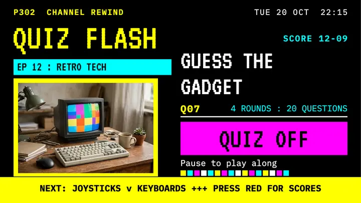 Channel Rewind retro quiz thumbnail template