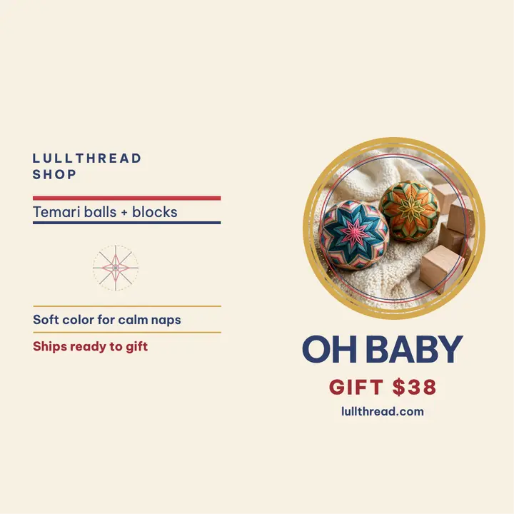 Lullthread temari baby gift post template