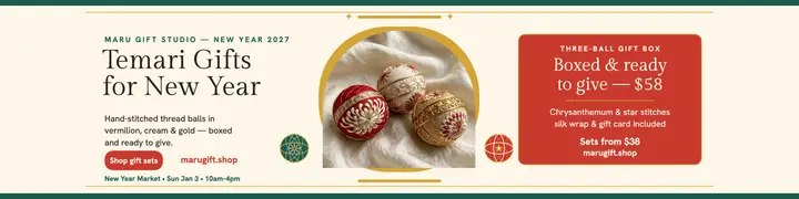 Maru Temari New Year gift banner template