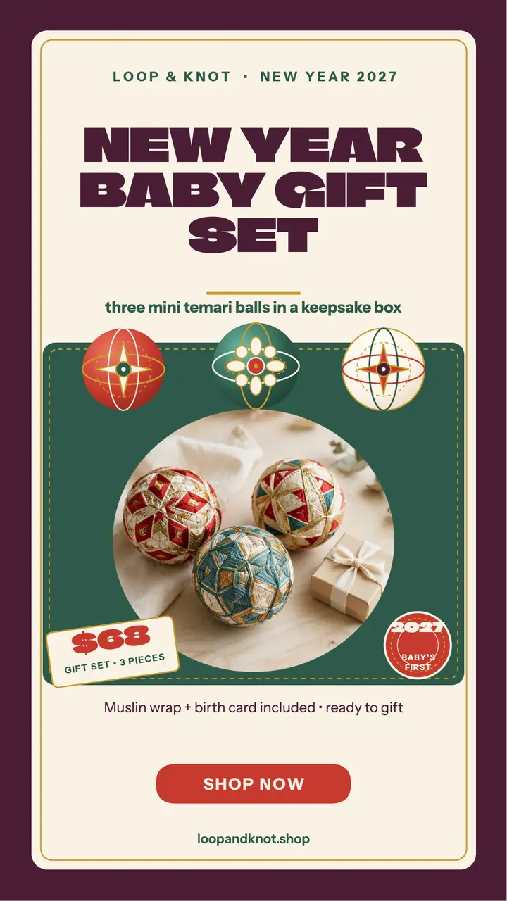 Loop and Knot New Year baby gift story template