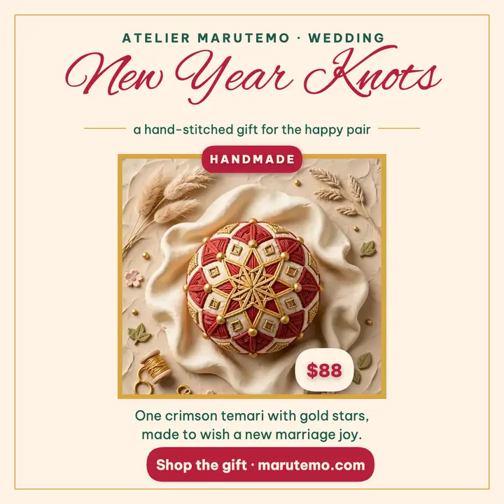 Marutemo New Year Knots temari gift template