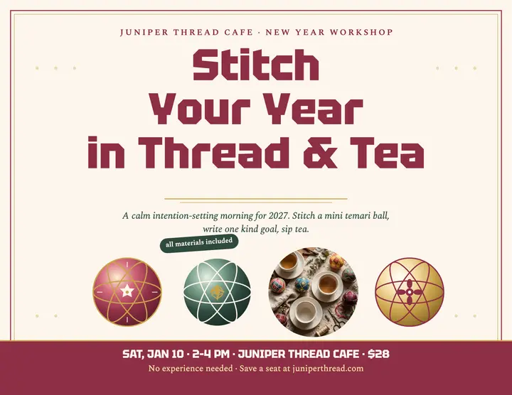 Stitch Your Year temari workshop flyer template