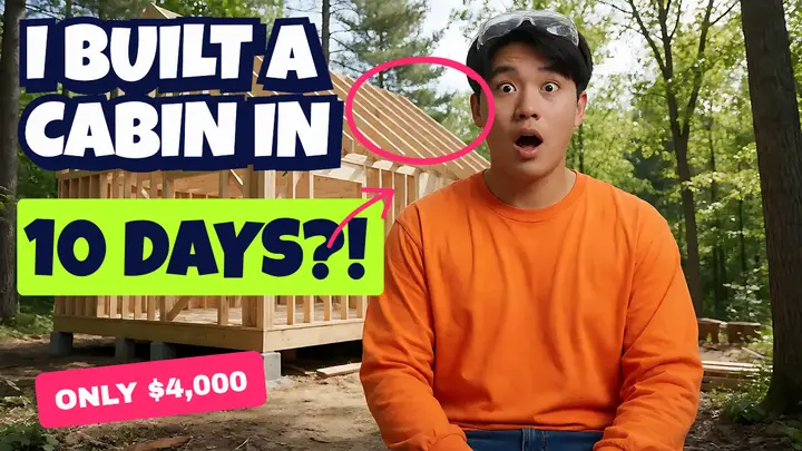 I built a cabin in 10 days thumbnail template