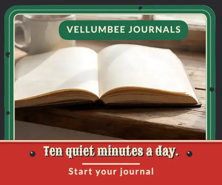 Vellumbee morning journaling enamel sign ad template