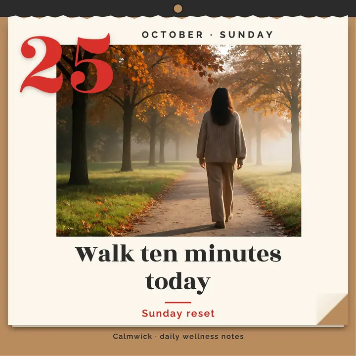 Walk ten minutes today, tear-off calendar tip: wellness tip post template