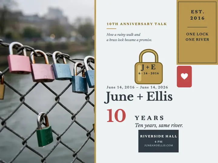 June and Ellis ten year lock slide template