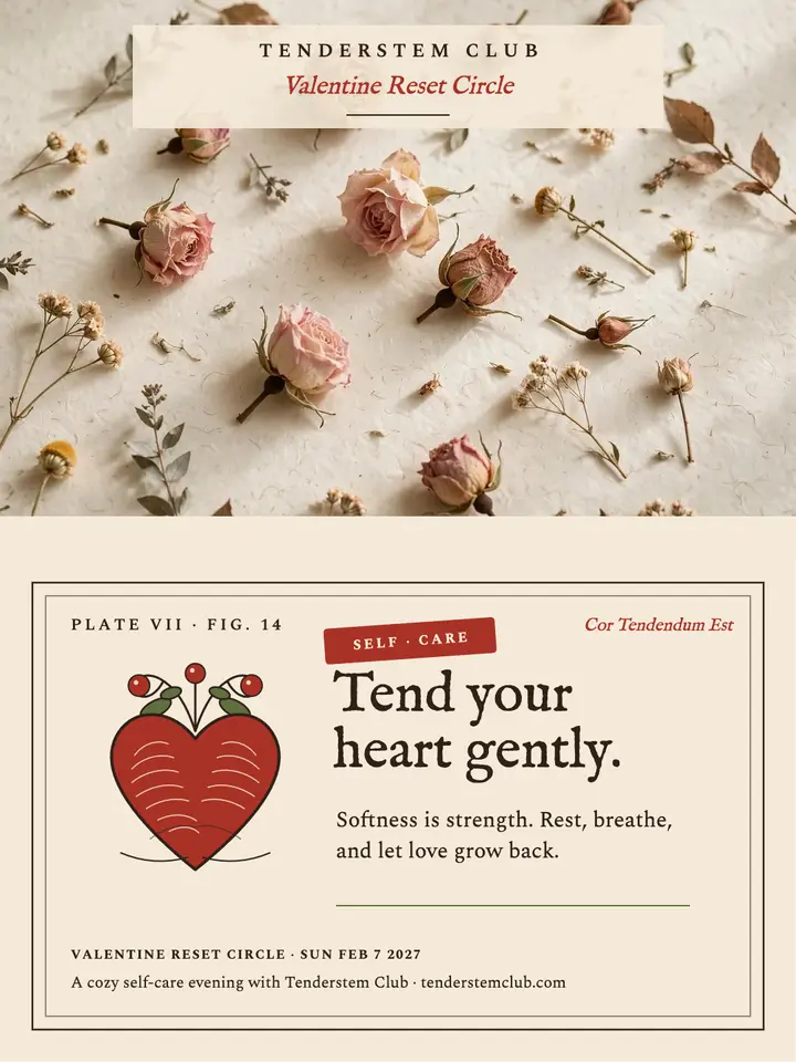Tender heart affirmation portrait template