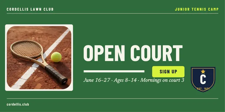 Cordellis junior tennis camp open court post template