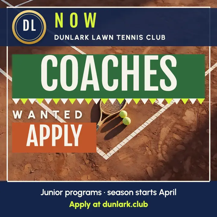 Dunlark Lawn Tennis Club junior coach hiring post template