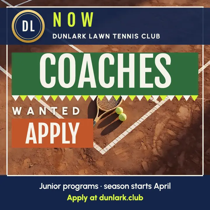 Dunlark Lawn Tennis Club junior coach hiring post template