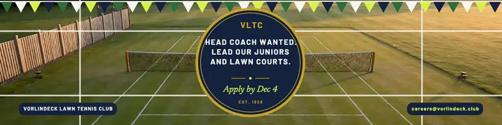 Vorlindeck tennis club head coach hiring banner template
