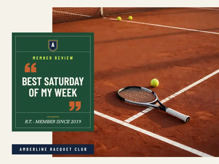 Amberline Racquet Club member review slide template