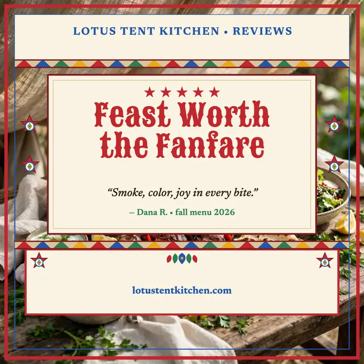 Lotus Tent feast review applique post template