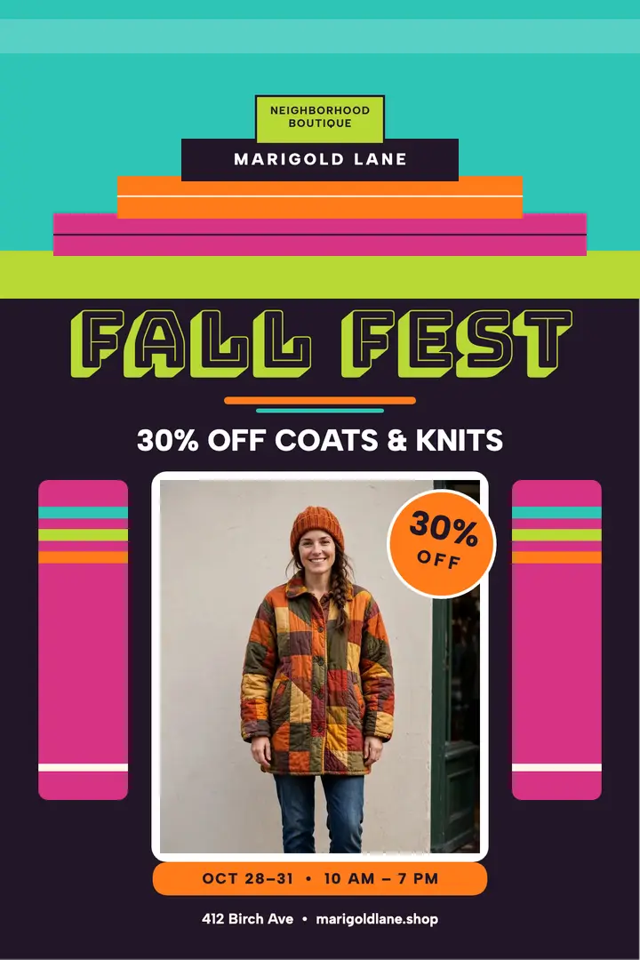 Marigold Lane fall fest sale poster template