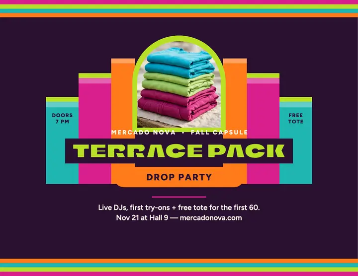 Mercado Nova Terrace Pack drop party flyer template