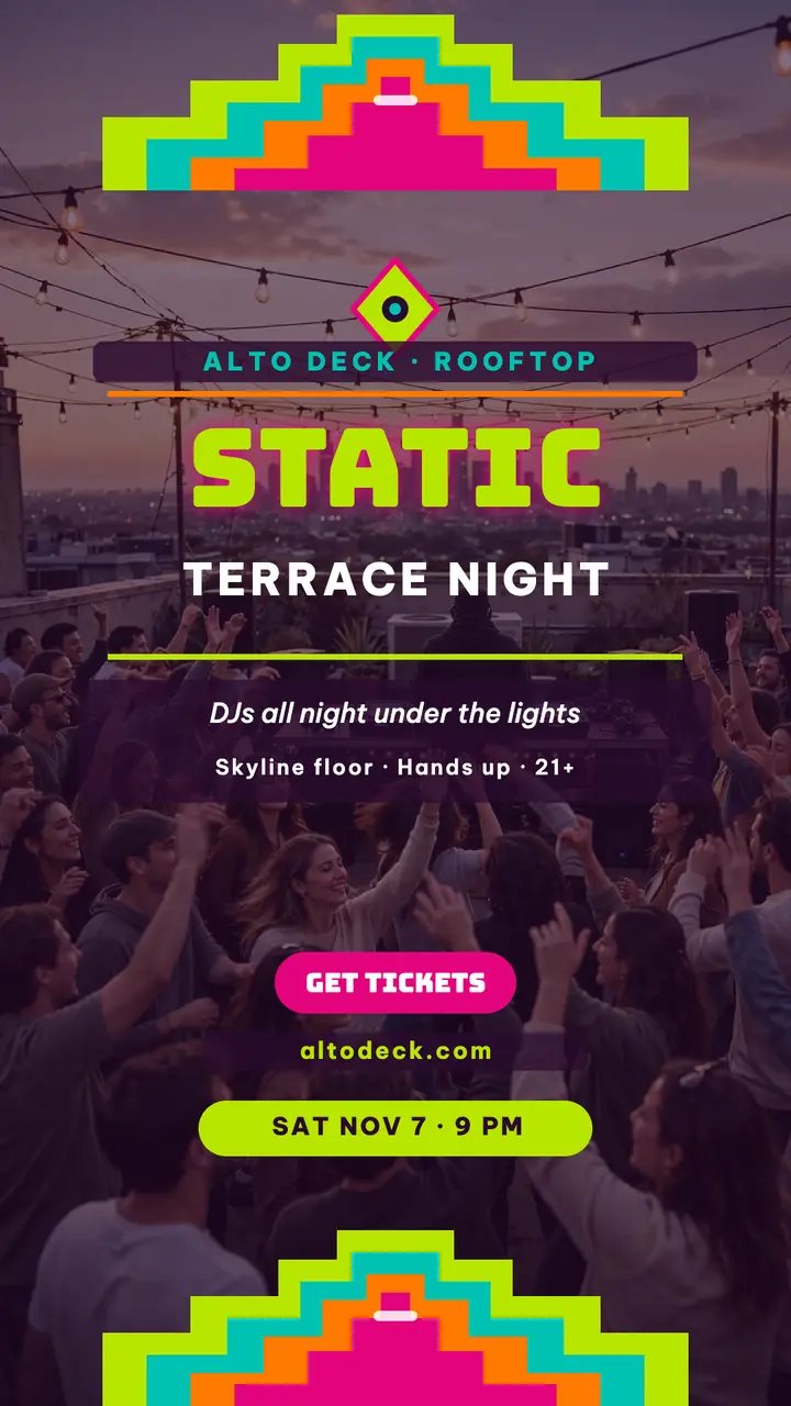 Terrace Static rooftop DJ story template