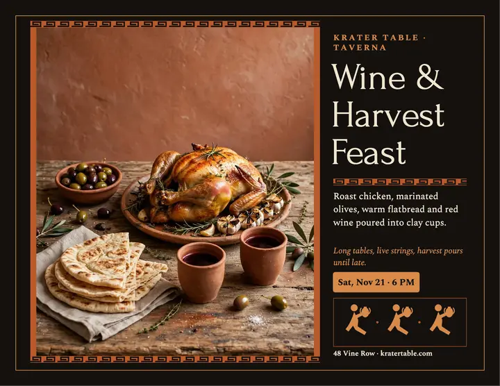 Krater Table harvest feast flyer template
