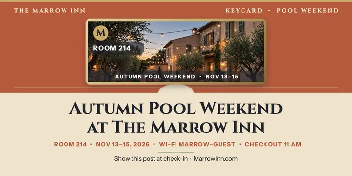 Marrow Inn autumn pool keycard post template