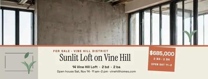 Sunlit Vine Hill loft Facebook cover template