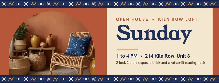 Kiln Row terracotta loft open house cover template