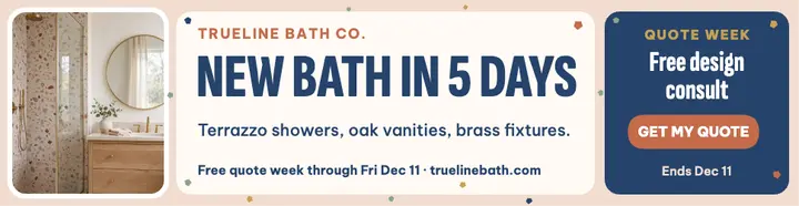 Trueline terrazzo bath remodel billboard template