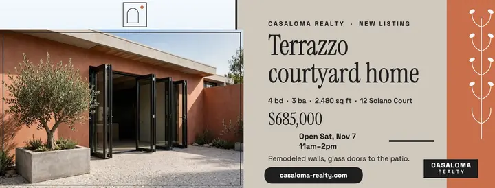 Casaloma terrazzo courtyard house cover template