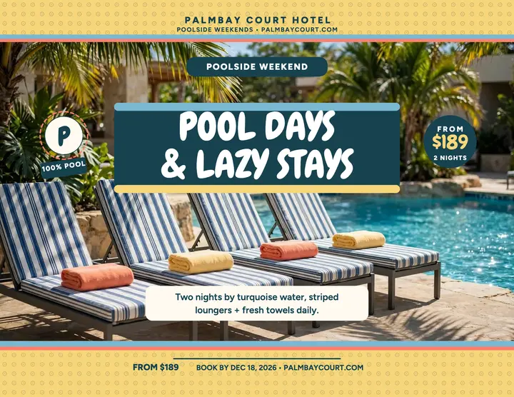 Palmbay poolside weekend flyer template
