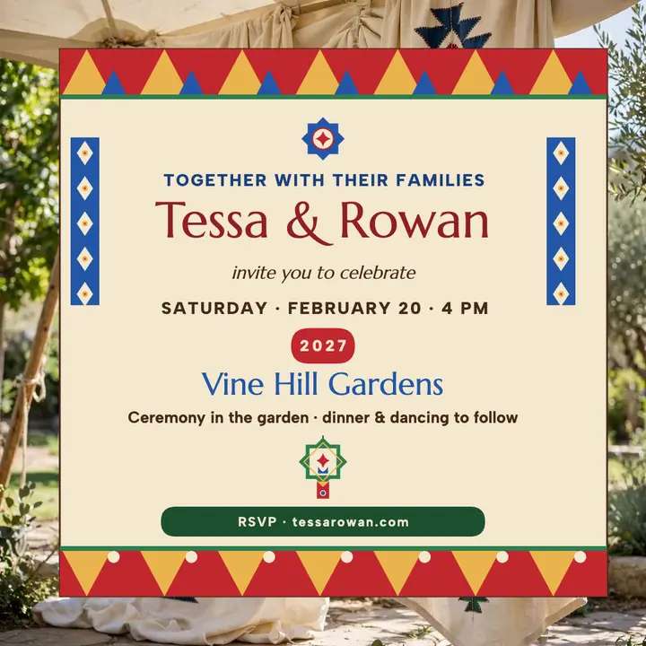 Tessa and Rowan tent applique invitation template