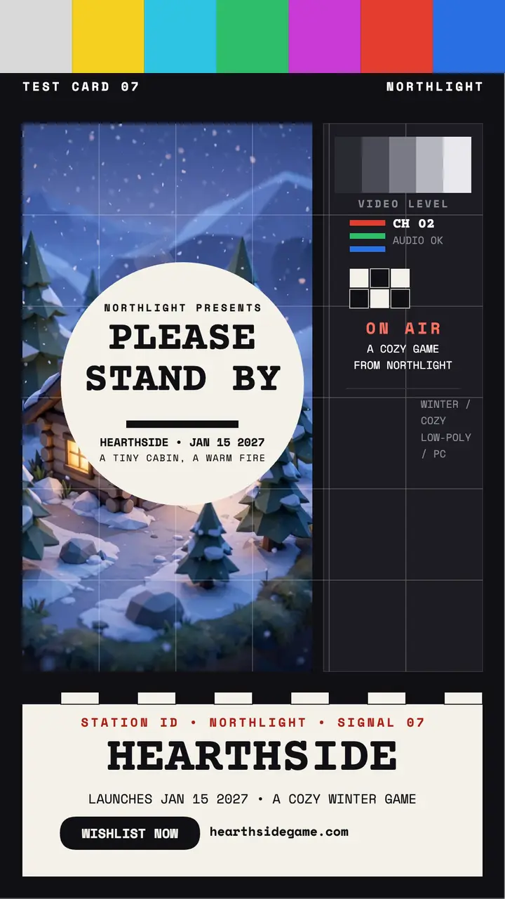 Hearthside cozy game test card story template