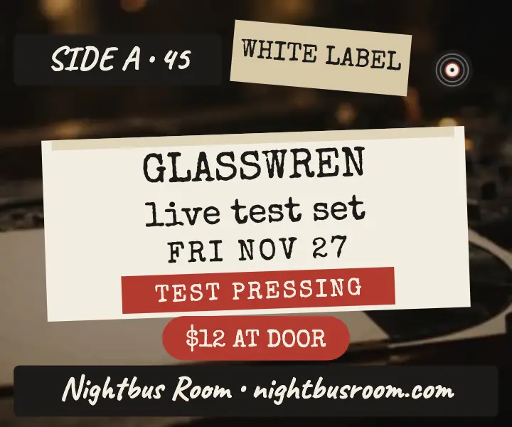 Glasswren test pressing club night ad template