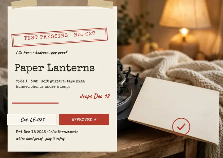 Lila Fern Paper Lanterns test pressing teaser template