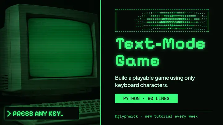 Text-mode game coding tutorial thumbnail template