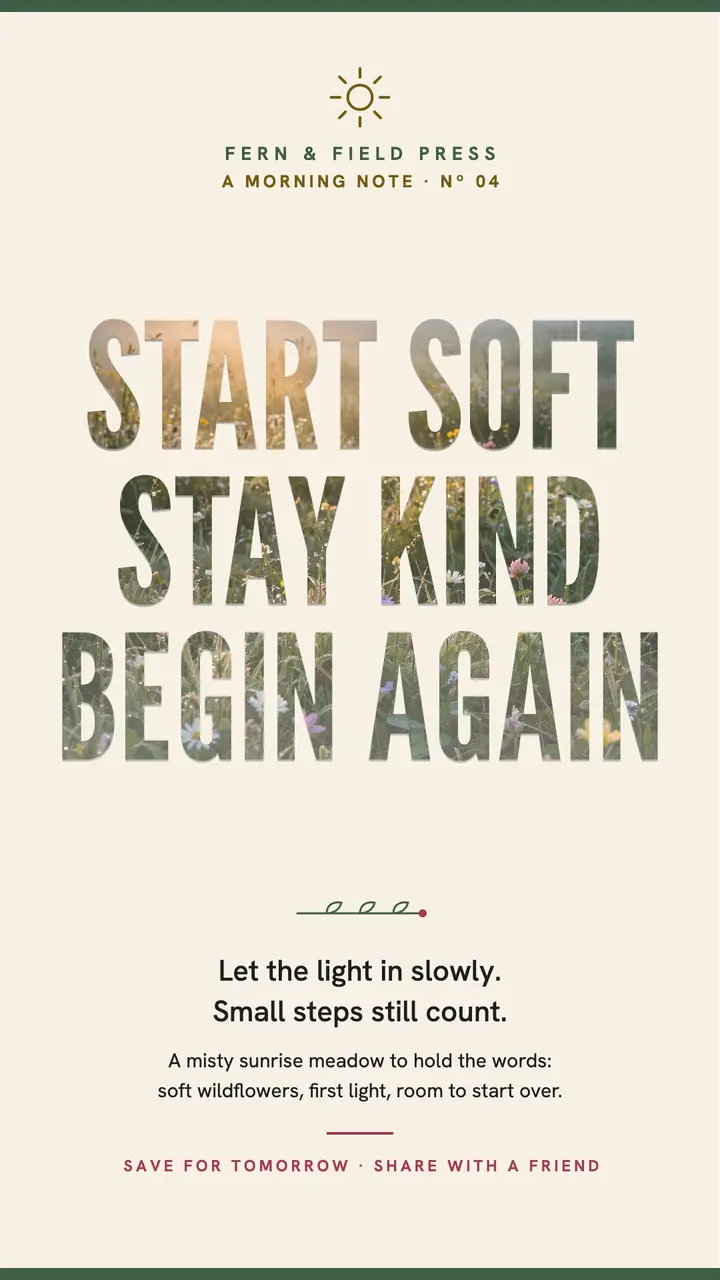Start soft stay kind affirmation story: affirmation quote story template