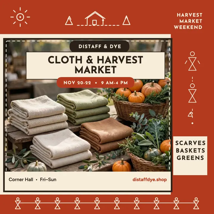 Distaff and Dye harvest market post template