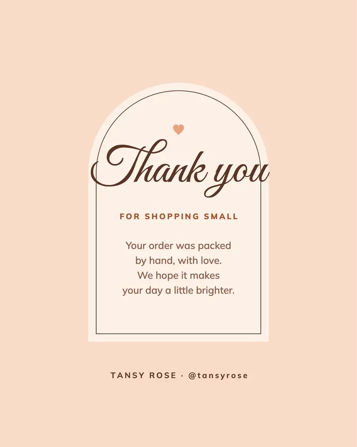 Peach thank you card post template