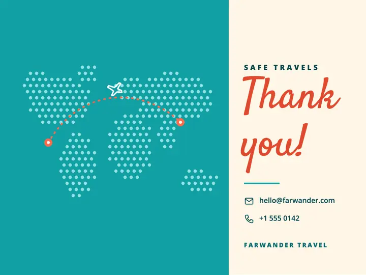 Travel thank you slide template
