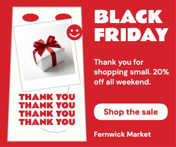 Fernwick Market Black Friday thank-you bag ad template