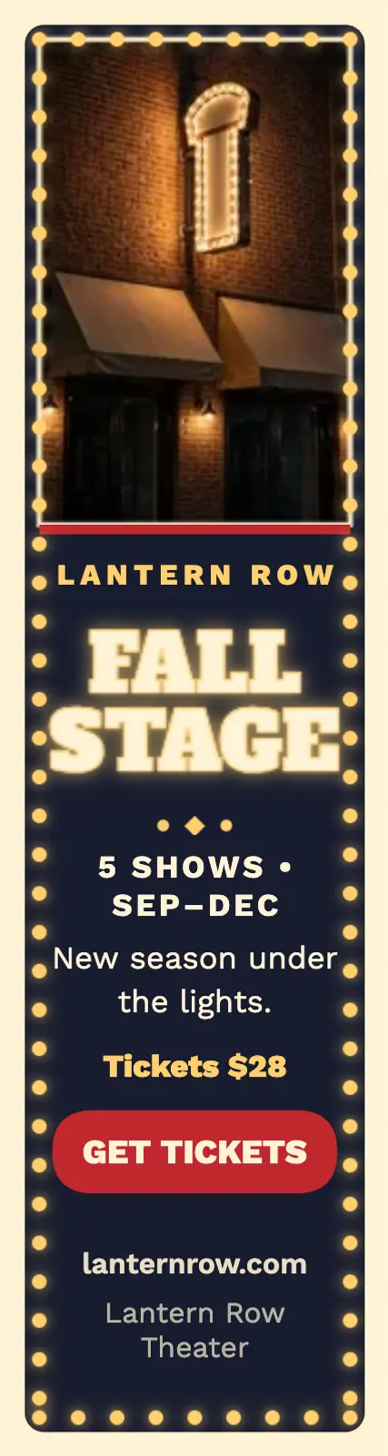 Lantern Row Fall Stage skyscraper ad template
