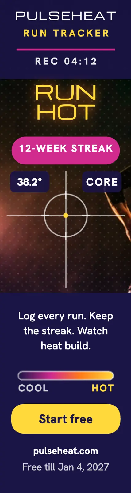 Pulseheat thermal run tracker skyscraper ad template