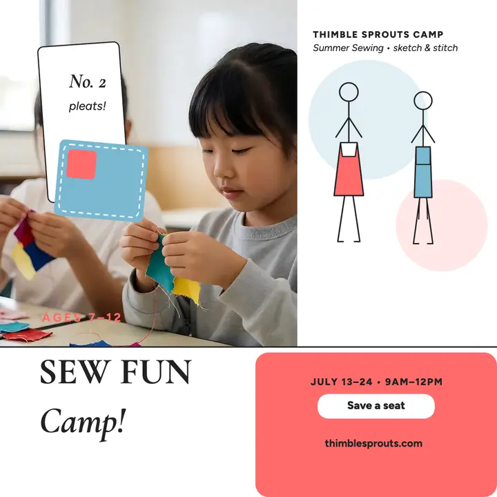 Thimble Sprouts sewing camp sketches post template