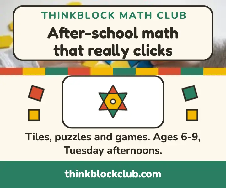 Thinkblock math tiles club ad: math club ad template