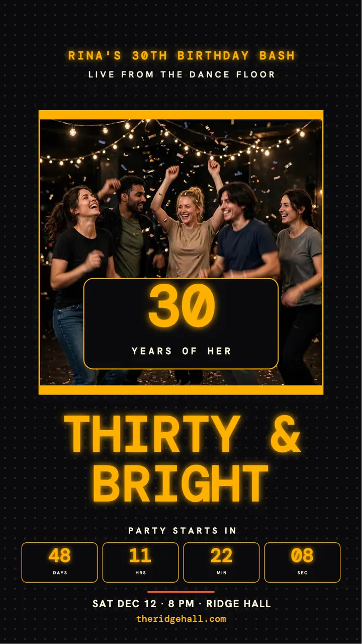 Rina's Thirty and Bright LED story template