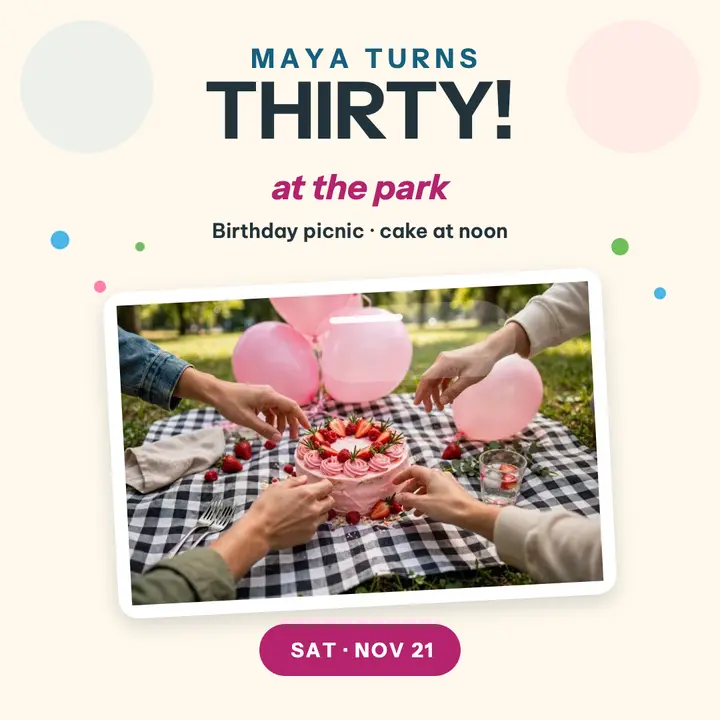 Maya R. thirtieth picnic post template