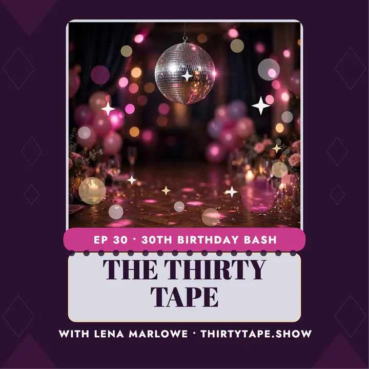 Thirty Tape disco birthday podcast cover: birthday podcast cover template