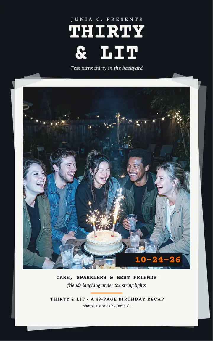 Thirty and Lit backyard birthday ebook template