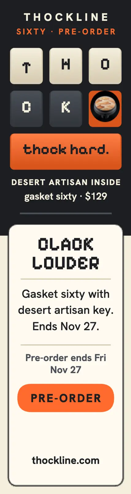 Thockline Sixty keyboard pre-order skyscraper template
