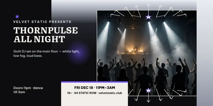 Thornpulse goth night at Velvet Static template