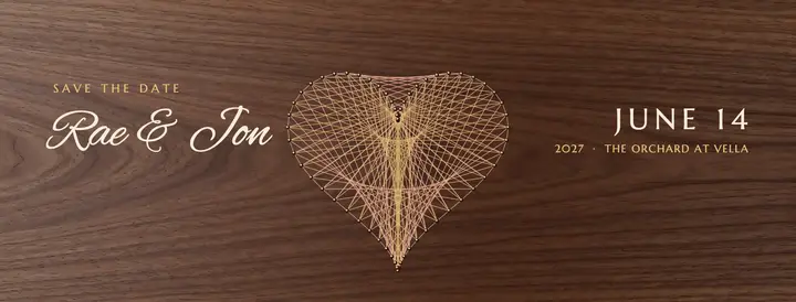 Rae and Jon string art save the date template
