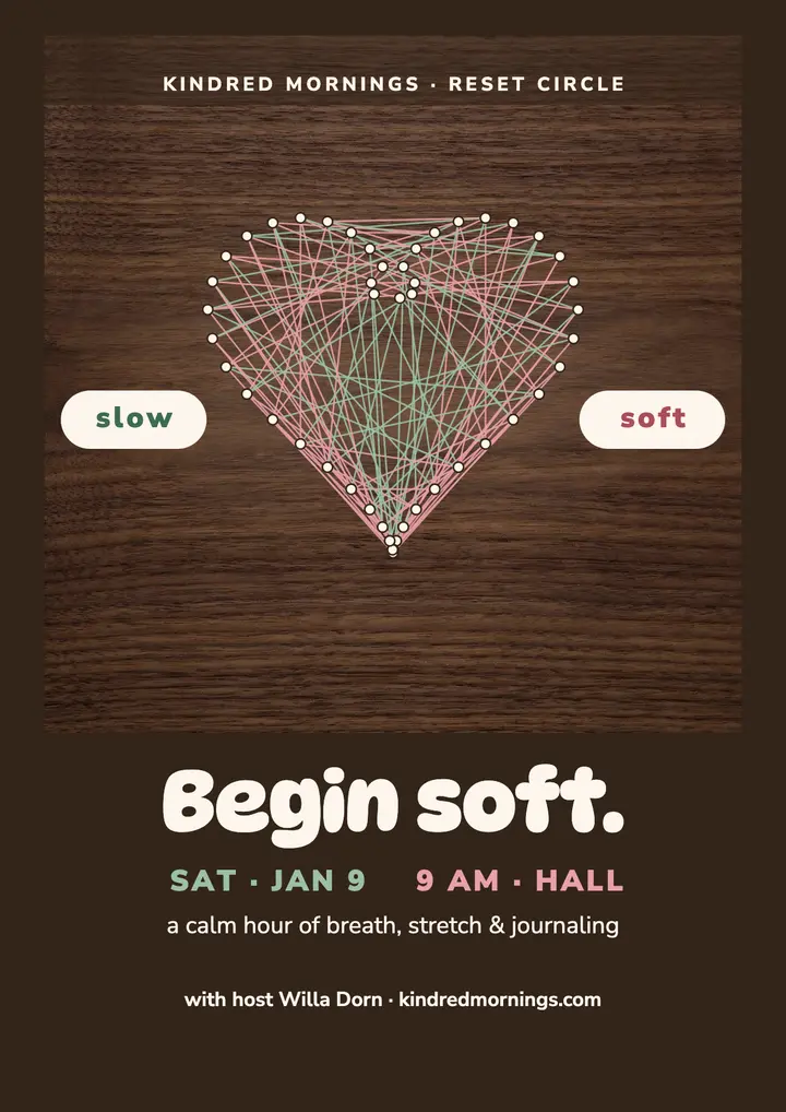 Kindred Mornings thread heart flyer template